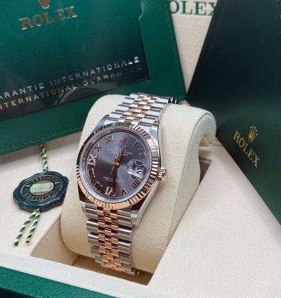Rolex Datejust 36 New 2025 Rhodium Diamond 6 9 Pave Dial Two Tone Rose Gold Fluted Bezel Jubilee