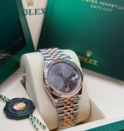 Rolex Datejust 36 New 2025 Rhodium Diamond 6 9 Pave Dial Two Tone Rose Gold Fluted Bezel Jubilee