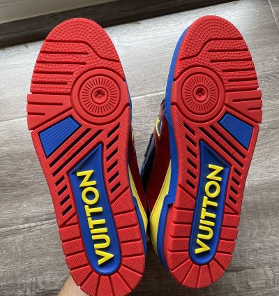 Louis Vuitton Marine Red Yellow Trainer Sneaker
