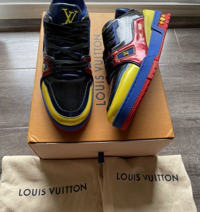 Louis Vuitton Marine Red Yellow Trainer Sneaker