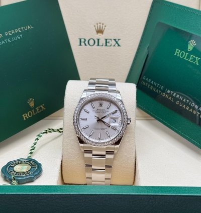 Rolex Datejust 36 New 2025 Silver Index Dial Stainless Steel Diamond Bezel Oyster Bracelet