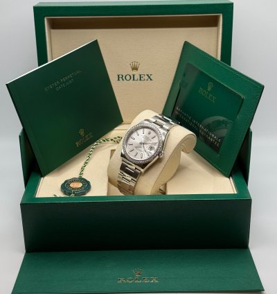 Rolex Datejust 36 New 2025 Silver Index Dial Stainless Steel Diamond Bezel Oyster Bracelet