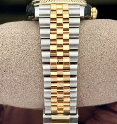 Rolex Datejust 36 Steel Yellow Gold Fluted Silver Roman Diamond Vi Ix Dial Jubilee