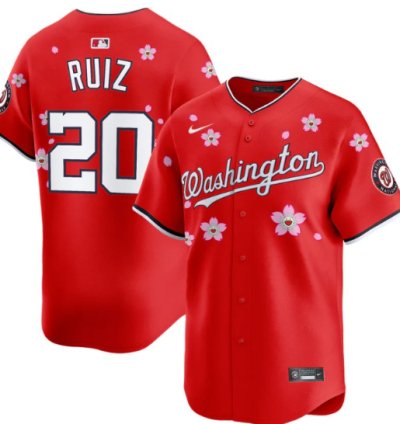Keibert Ruiz Jersey 20 Washington Nationals Cherry Blossom Vapor Premier Limited Stitched Red