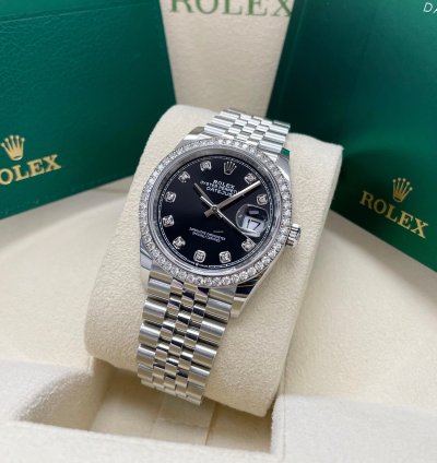 Rolex Datejust 36 Unworn Datejust 36mm 126284rbr Black Diamond Dial Diamond Bezel Jubilee Bracelet Stainless