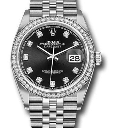 Rolex Datejust 36 Unworn Datejust 36mm 126284rbr Black Diamond Dial Diamond Bezel Jubilee Bracelet Stainless
