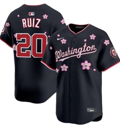 Keibert Ruiz Jersey 20 Washington Nationals Cherry Blossom Vapor Premier Limited Stitched Navy