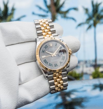 Rolex Datejust 36 Wimbledon Two Tone Yellow Gold Jubilee