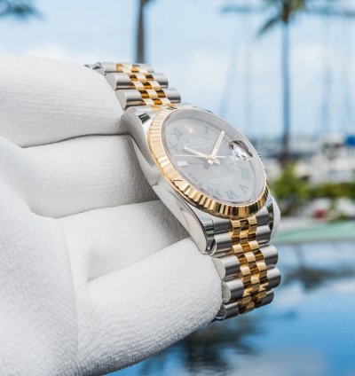 Rolex Datejust 36 Wimbledon Two Tone Yellow Gold Jubilee