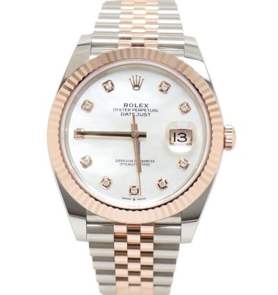 Rolex Datejust 41 126231 Steel 18k Rose Gold Mop Diamond Dial 41 Mm