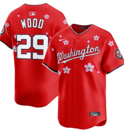 James Wood Jersey 29 Washington Nationals Cherry Blossom Vapor Premier Limited Stitched Red