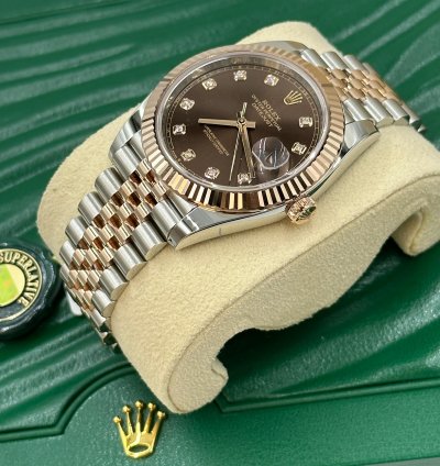 Rolex Datejust 41 126331g Chocolate Diamond Dial Jubilee