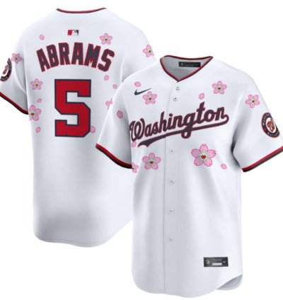 Cj Abrams Jersey 5 Washington Nationals Cherry Blossom Vapor Premier Limited Stitched White