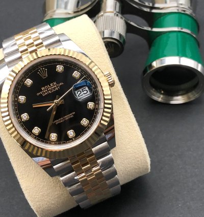 Rolex Datejust 41 126333g Black Diamond Dial Jubilee