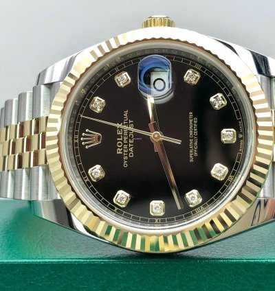 Rolex Datejust 41 126333g Black Diamond Dial Jubilee