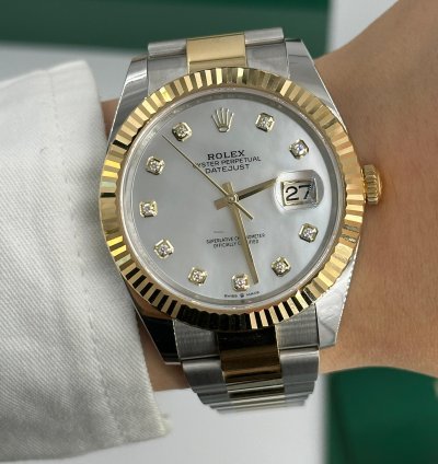 Rolex Datejust 41 126333ng Mother Of Pearl Diamond Dial Oyster