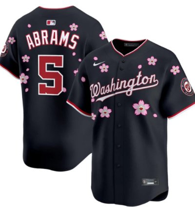 Cj Abrams Jersey 5 Washington Nationals Cherry Blossom Vapor Premier Limited Stitched Navy