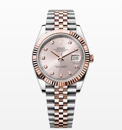 Rolex Datejust 41 2024 Datejust 41 Rose Gold Steel Sundust Diamond Unworn 126331 Box And Papers