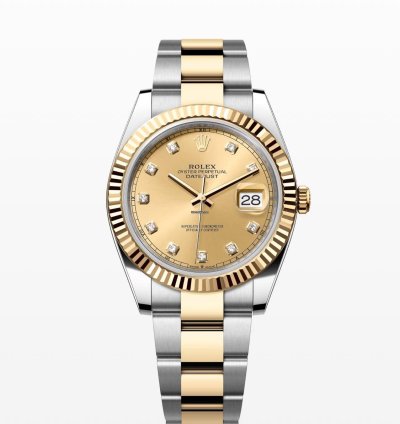 Rolex Datejust 41 2024 Datejust 41 Steel And Gold Factory Champagne Diamond Dial 126333 Unworn Box Papers