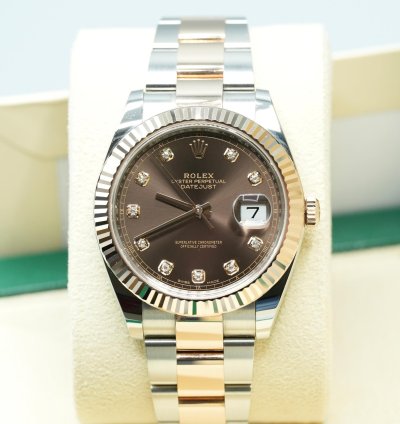Rolex Datejust 41 2024 Datejust 41 Steel And Rose Gold Chocolate Diamond Dial Unworn Box And Papers 126331