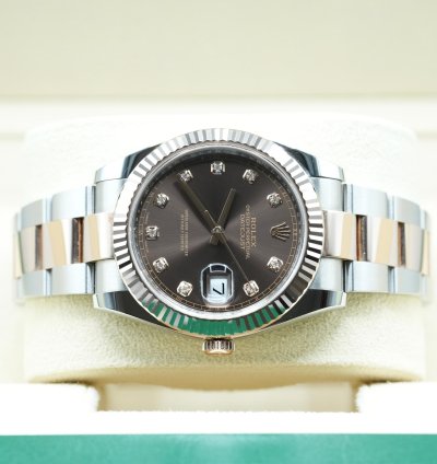 Rolex Datejust 41 2024 Datejust 41 Steel And Rose Gold Chocolate Diamond Dial Unworn Box And Papers 126331