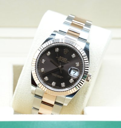 Rolex Datejust 41 2024 Datejust 41 Steel And Rose Gold Chocolate Diamond Dial Unworn Box And Papers 126331
