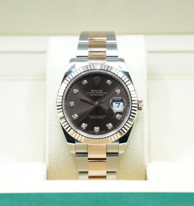Rolex Datejust 41 2024 Datejust 41 Steel And Rose Gold Chocolate Diamond Dial Unworn Box And Papers 126331