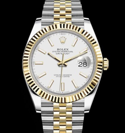 Rolex Datejust 41 41mm - White Dial - Yellow Gold - Steel Jubilee