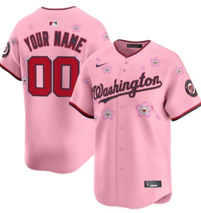 Custom Washington Nationals Jersey Name Number Cherry Blossom Vapor Premier Limited Stitched