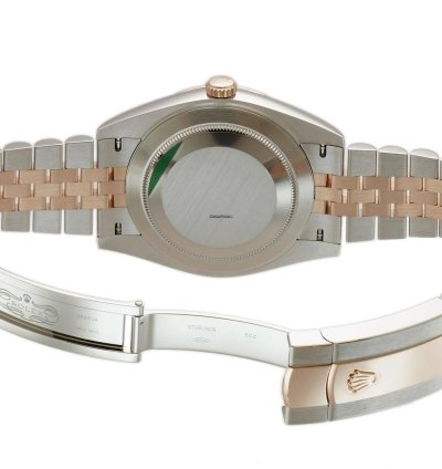 Rolex Datejust 41 41mm Steel Everose Gold Chocolate Diamond Dial Jubilee Bracelet