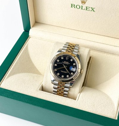 Rolex Datejust 41 Black Dial Diamonds 126333 Like New