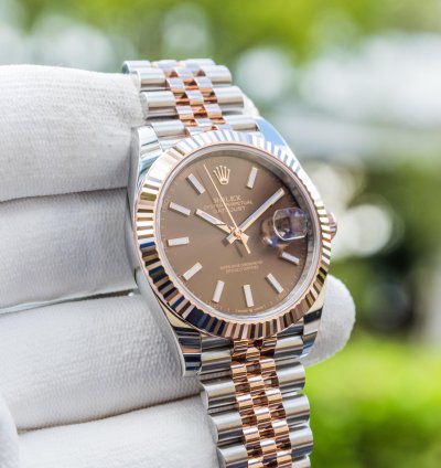 Rolex Datejust 41 Chocolate Dial Everose Steel Jubilee