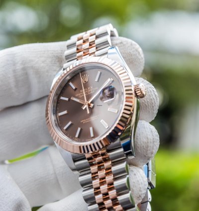 Rolex Datejust 41 Chocolate Dial Everose Steel Jubilee