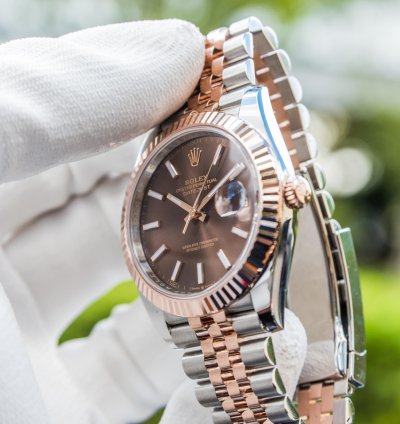 Rolex Datejust 41 Chocolate Dial Everose Steel Jubilee