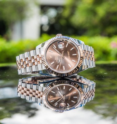 Rolex Datejust 41 Chocolate Dial Everose Steel Jubilee