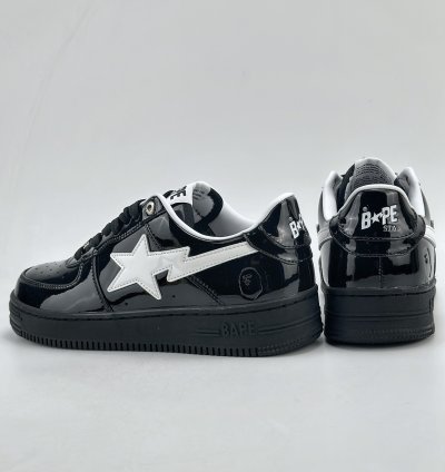200 Nike Air Force 1 Low 07 X Bape Black And White Patent Leather 1k30191302 - 212