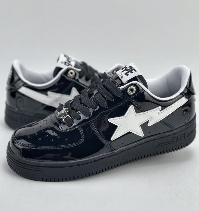 200 Nike Air Force 1 Low 07 X Bape Black And White Patent Leather 1k30191302 - 212