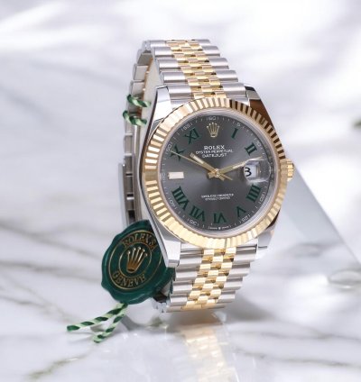 Rolex Datejust 41 Jubilee Gold Steel Wimbledon Slate Roman Unworn 2025