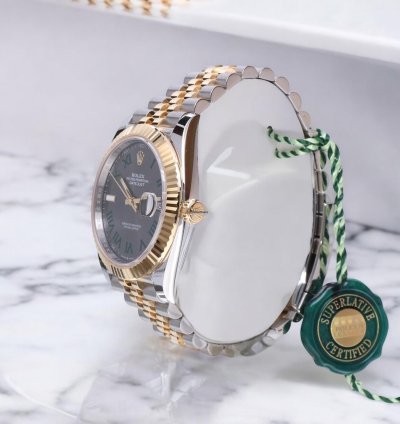 Rolex Datejust 41 Jubilee Gold Steel Wimbledon Slate Roman Unworn 2025