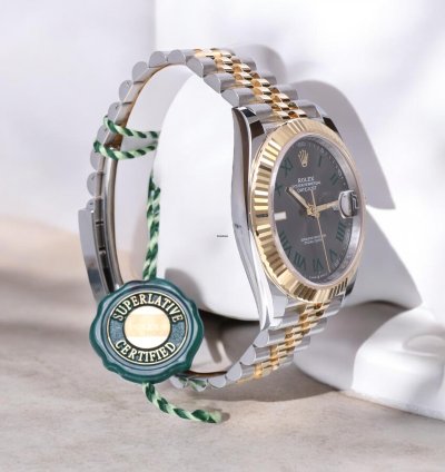 Rolex Datejust 41 Jubilee Gold Steel Wimbledon Slate Roman Unworn 2025
