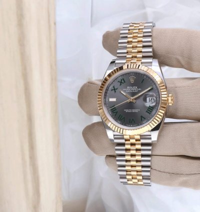 Rolex Datejust 41 Jubilee Gold Steel Wimbledon Slate Roman Unworn 2025