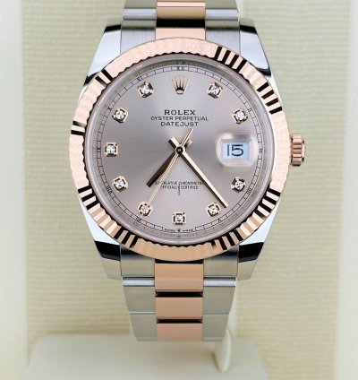 Rolex Datejust 41 Neu Ungetragen 2023 Zifferblatt Sundust Mit Diamanten