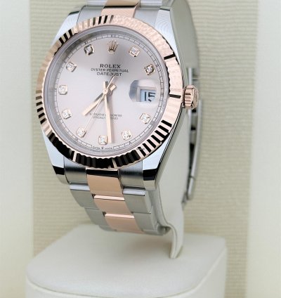 Rolex Datejust 41 Neu Ungetragen 2023 Zifferblatt Sundust Mit Diamanten
