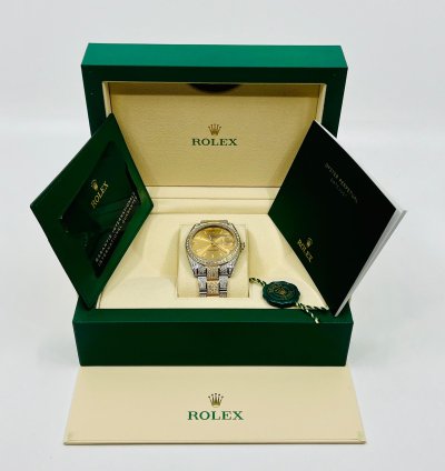 Rolex Datejust 41 New - Champagne Dial - Iced Out - Diamonds