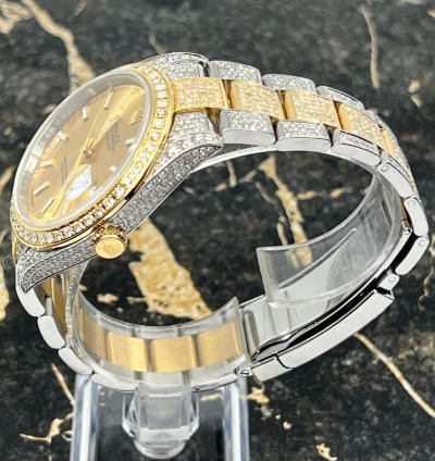 Rolex Datejust 41 New - Champagne Dial - Iced Out - Diamonds