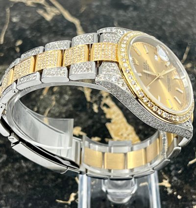 Rolex Datejust 41 New - Champagne Dial - Iced Out - Diamonds