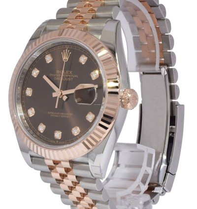 Rolex Datejust 41 Nos Rolex Datejust 41 18k Rose Gold Steel Chocolate Diamond Watch 24 126331