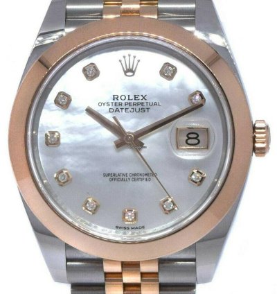 Rolex Datejust 41 Nos Rolex Datejust 41 Steel 18k Rg Mop Diamond Dial Watch 21 126301