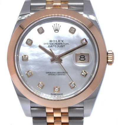 Rolex Datejust 41 Nos Rolex Datejust 41 Steel 18k Rg Mop Diamond Dial Watch 21 126301