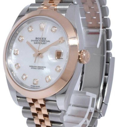 Rolex Datejust 41 Nos Rolex Datejust 41 Steel 18k Rg Mop Diamond Dial Watch 21 126301